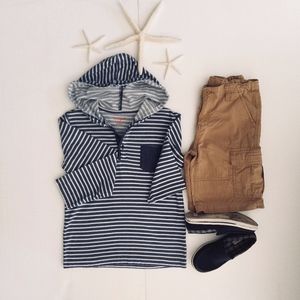 Boys Cat & Jack Nautical-Striped Cotton Hoodie